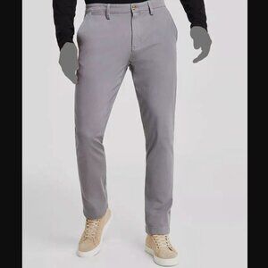 Club Room 2 Pack Chino Pants Size 36W 30L Four-Way Stretch Flat Front Gray Blue